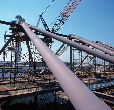 25-inch diameter steel node connectors at JFK International Airport