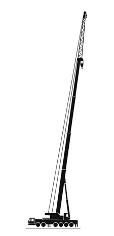 Side profile view of a 130-Ton Crane